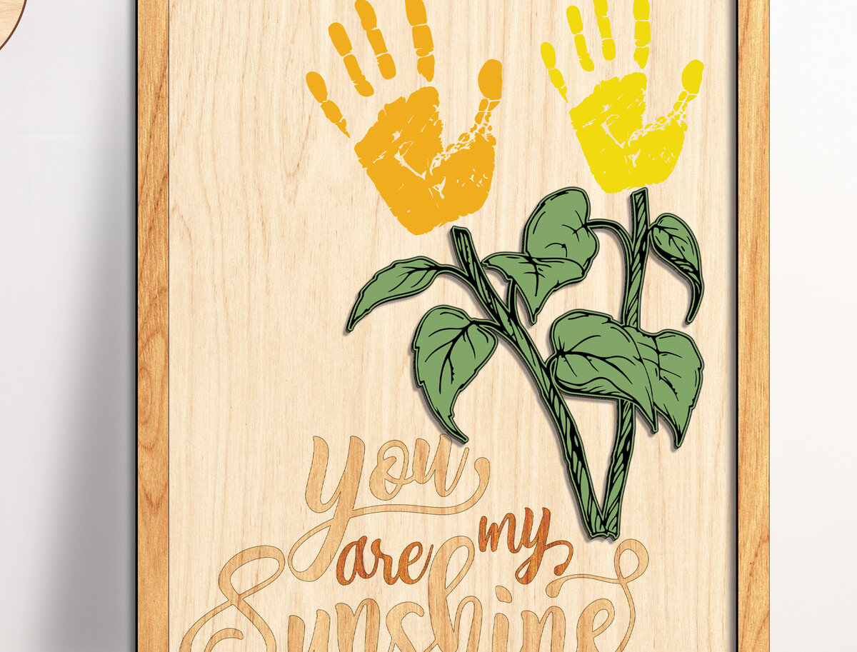 Intra απο ξύλο plywood 3mm-4mm πάχος – You Are My Sunshine Handprint Sign Δίασταση  40x30 cm INTRAFABR-95503597