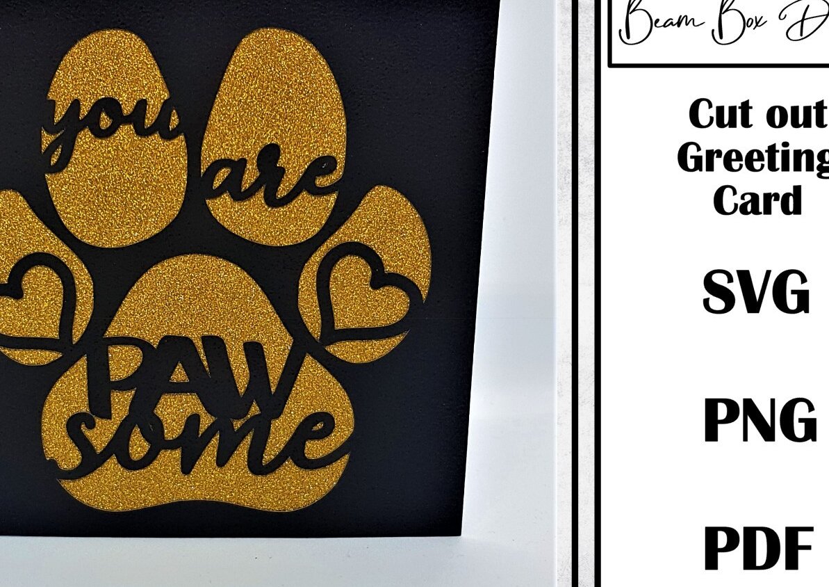 Σετ των 2 Intra απο ξύλο plywood 3mm-4mm πάχος – You are Pawsome Cut out πρότυπο κάρτας Δίασταση  20x20 cm INTRAFABR-24532710