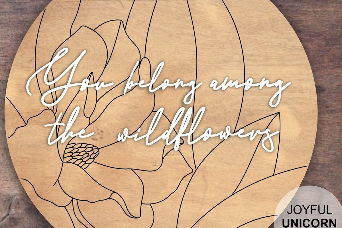 Σετ των 2 Intra απο ξύλο plywood 3mm-4mm πάχος – Ανήκεις ανάμεσα στα αγριολούλουδα Δίασταση  20x20 cm INTRAFABR-38232818