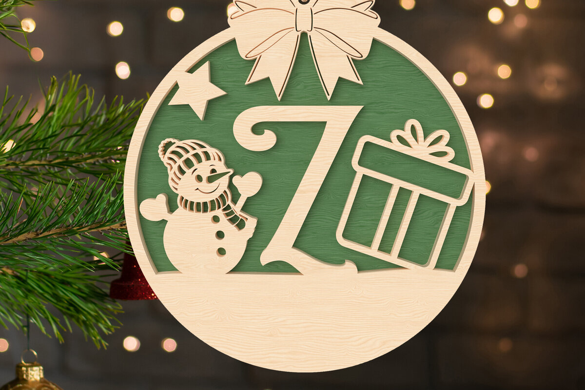 Σετ των 2 Intra απο ξύλο plywood 3mm-4mm πάχος – Z Αρχικό Χριστουγεννιάτικο Στολίδι Δίασταση  20x20 cm INTRAFABR-107430776