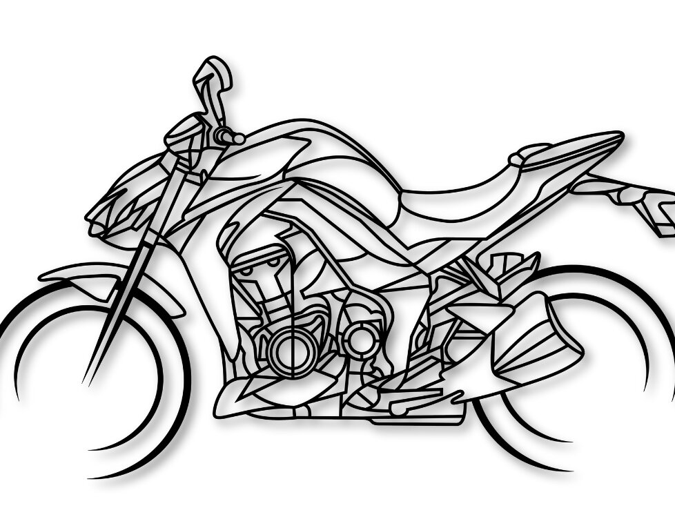 Σετ των 2 Intra απο ξύλο plywood 3mm-4mm πάχος – Z1000 Μοτοσικλέτα Σιλουέτα Δίασταση  20x20 cm INTRAFABR-114092969