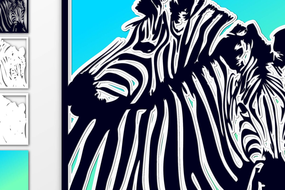 Σετ των 2 Intra απο ξύλο plywood 3mm-4mm πάχος – Ζέβρα Δίασταση  20x20 cm INTRAFABR-5350600