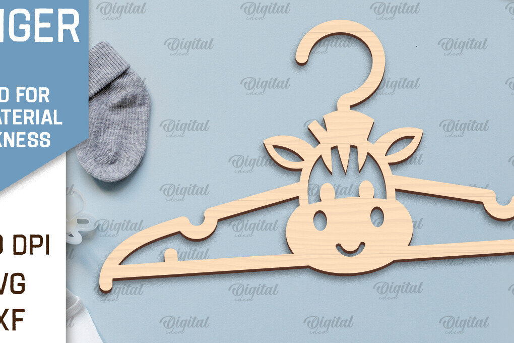 Σετ των 2 Intra απο ξύλο plywood 3mm-4mm πάχος – Κρεμάστρα μωρού Zebra με λέιζερ Δίασταση  20x20 cm INTRAFABR-99139391