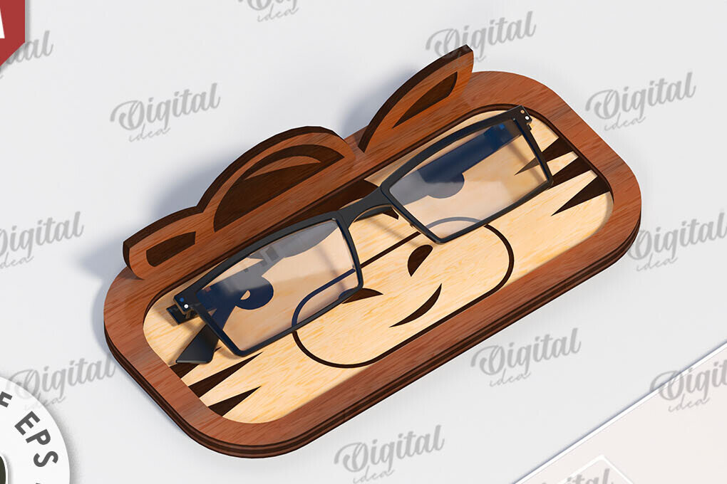 Σετ των 2 Intra απο ξύλο plywood 3mm-4mm πάχος – Κοπή με λέιζερ θήκη γυαλιών Zebra Δίασταση  20x20 cm INTRAFABR-116204320