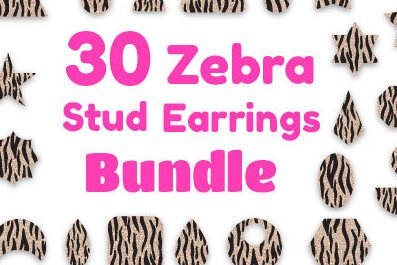 Σετ των 3 Intra απο ξύλο plywood 3mm-4mm πάχος – Zebra Stud Earrings, Laser Files Δίασταση  5x5 cm INTRAFABR-11587041