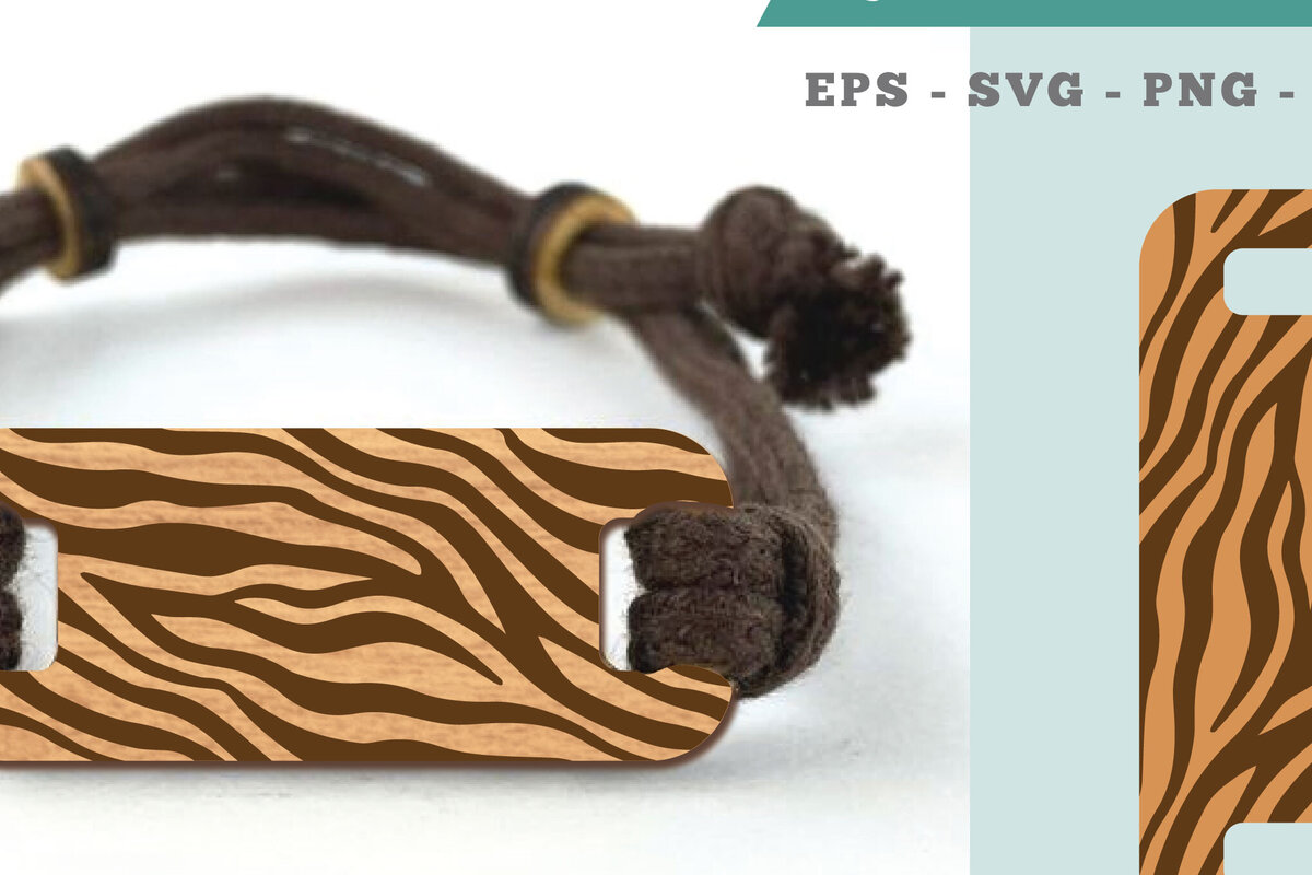 Σετ των 3 Intra απο ξύλο plywood 3mm-4mm πάχος – Βραχιόλι Zebra Texture Δίασταση  20x20 cm INTRAFABR-105090731