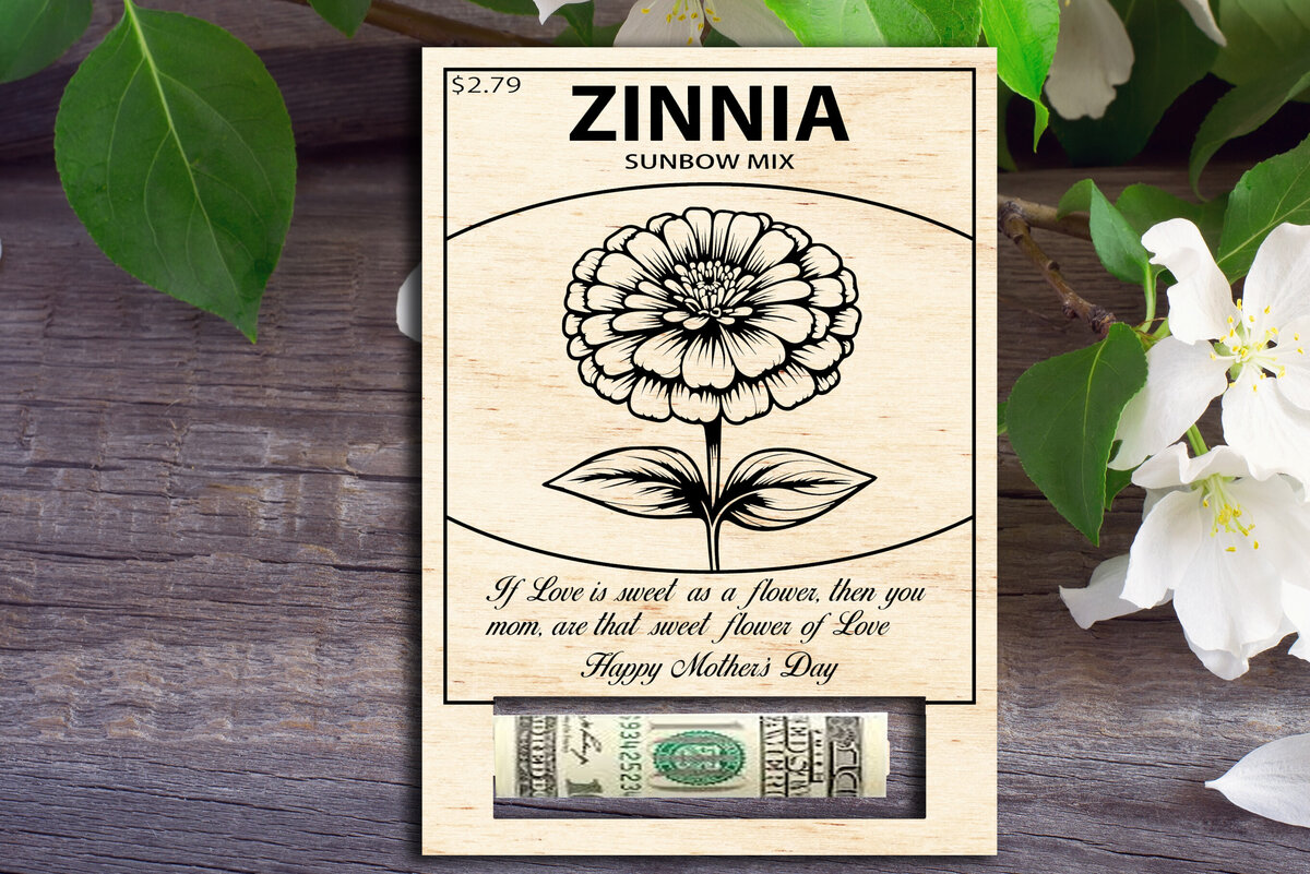 Σετ των 2 Intra απο ξύλο plywood 3mm-4mm πάχος – Κάτοχος χρημάτων για την Ημέρα της Μητέρας Zinnia Δίασταση  20x20 cm INTRAFABR-96776990
