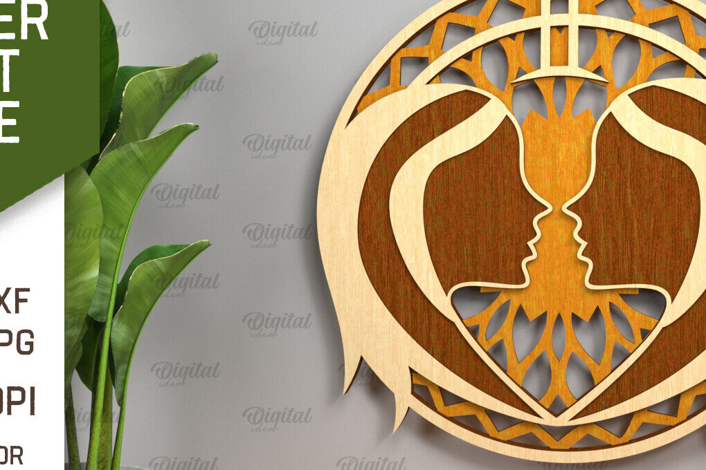 Σετ των 2 Intra απο ξύλο plywood 3mm-4mm πάχος – Αρχείο κοπής με λέιζερ ZODIAC. Ωροσκόπιο με στρώσεις Δίασταση  20x20 cm INTRAFABR-93642050