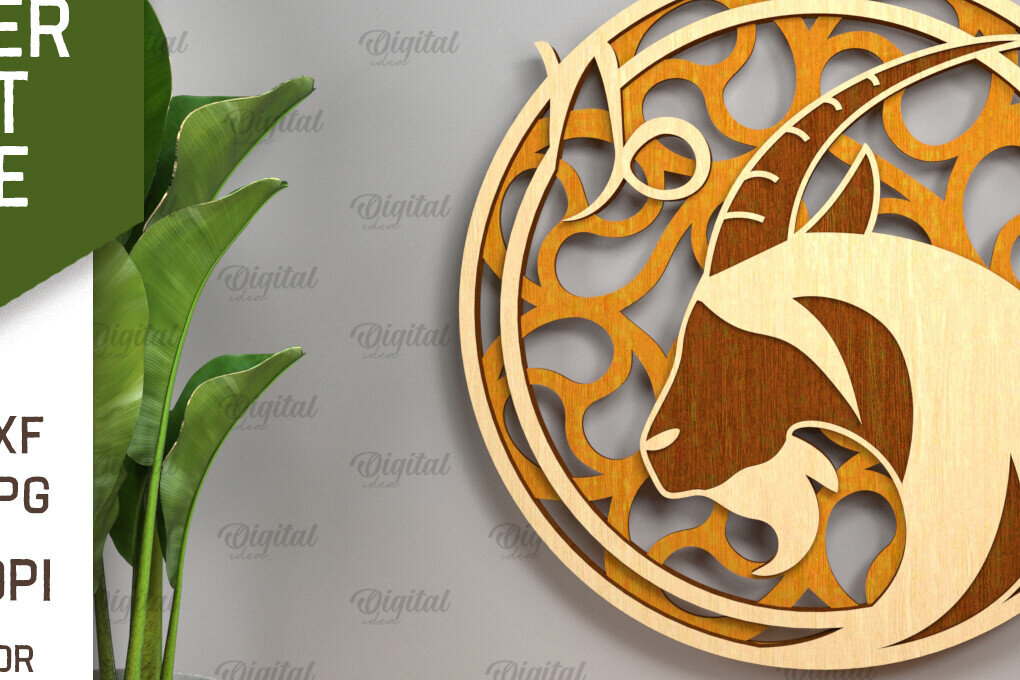 Σετ των 2 Intra απο ξύλο plywood 3mm-4mm πάχος – Αρχείο κοπής με λέιζερ ZODIAC. Ωροσκόπιο με στρώσεις Δίασταση  20x20 cm INTRAFABR-93641461