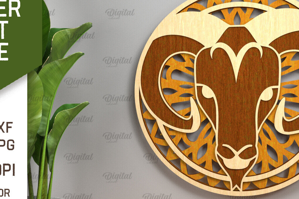 Σετ των 2 Intra απο ξύλο plywood 3mm-4mm πάχος – Αρχείο κοπής με λέιζερ ZODIAC. Ωροσκόπιο με στρώσεις Δίασταση  20x20 cm INTRAFABR-93641840