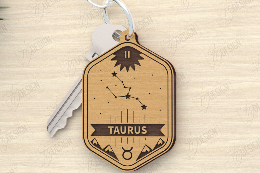 Intra απο ξύλο plywood 3mm-4mm πάχος – Μπρελόκ ζωδίου | Μπρελόκ Ταύρος Δίασταση  5x5 cm INTRAFABR-119607241