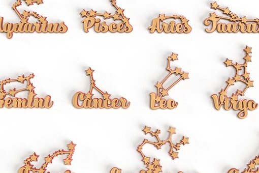 Intra απο ξύλο plywood 3mm-4mm πάχος – ZODIAC SIGNS για Cricut ή Glowforge Δίασταση  40x30 cm INTRAFABR-57594001