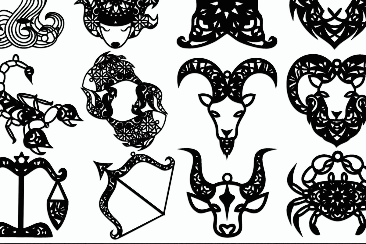 Σετ των 2 Intra απο ξύλο plywood 3mm-4mm πάχος – Πακέτο Zodiac Δίασταση  20x20 cm INTRAFABR-31174941