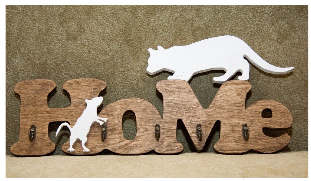 Intra απο ξύλο plywood 3mm-4mm πάχος - Κρεμάστρα με γάντζο για κλειδί Δίασταση 30x30 cm Intraeaxys-yon0pqy7