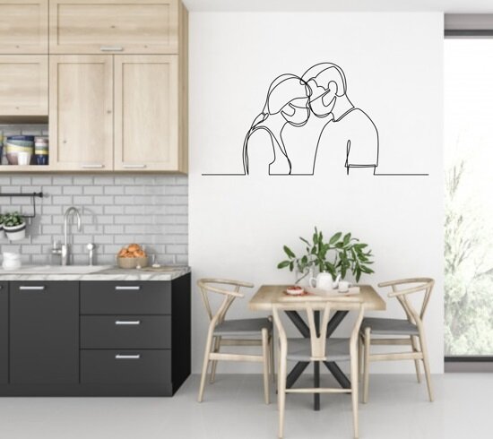 Intra απο ξύλο plywood 3mm-4mm πάχος - Ζευγάρι τέχνης τοίχου Αγίου Βαλεντίνου στις μάσκες Δίασταση 30x30 cm Intraeaxys-lopqj5x7