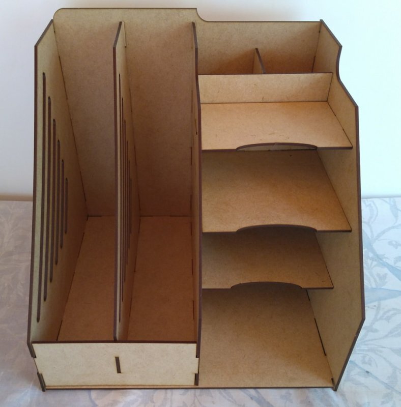 Intra απο ξύλο plywood 3mm-4mm πάχος - Desk Tidy Organizer αποθήκευσης γραφείου Δίασταση 30x30 cm Intraeaxys-yone08po