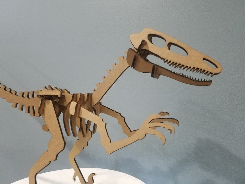 Intra απο ξύλο plywood 3mm-4mm πάχος - Velociraptor 3D παζλ Δίασταση 30x30 cm Intraeaxys-joere057