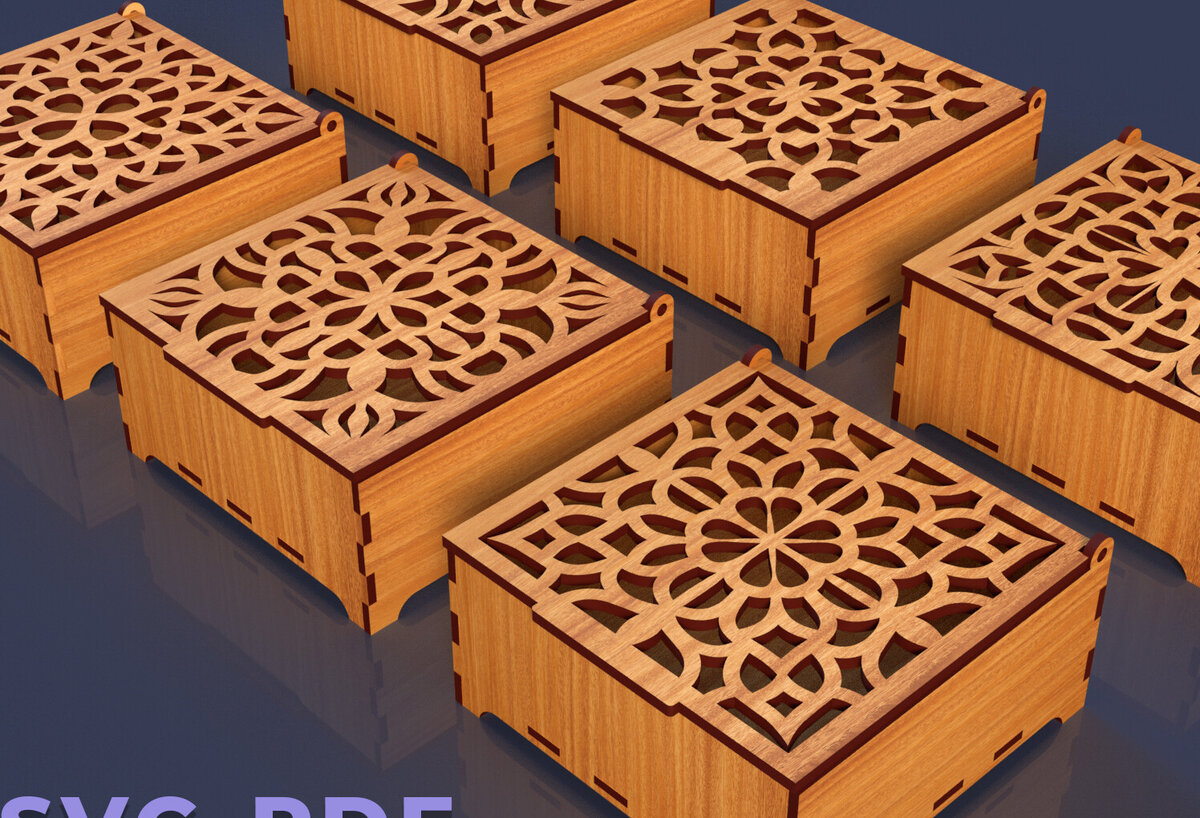 Σετ των 2 Intra απο ξύλο plywood 3mm-4mm πάχος – Στολίδια Ξύλινο κουτί δώρου 02 Δίασταση  20x20 cm INTRAFABR-84048185