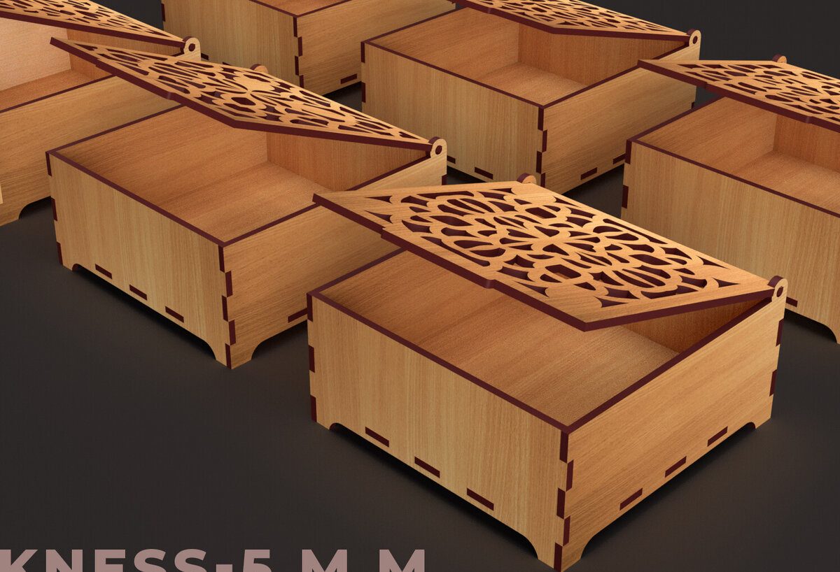 Σετ των 2 Intra απο ξύλο plywood 3mm-4mm πάχος – Στολίδια Ξύλινο κουτί δώρου 03 Δίασταση  20x20 cm INTRAFABR-84048590