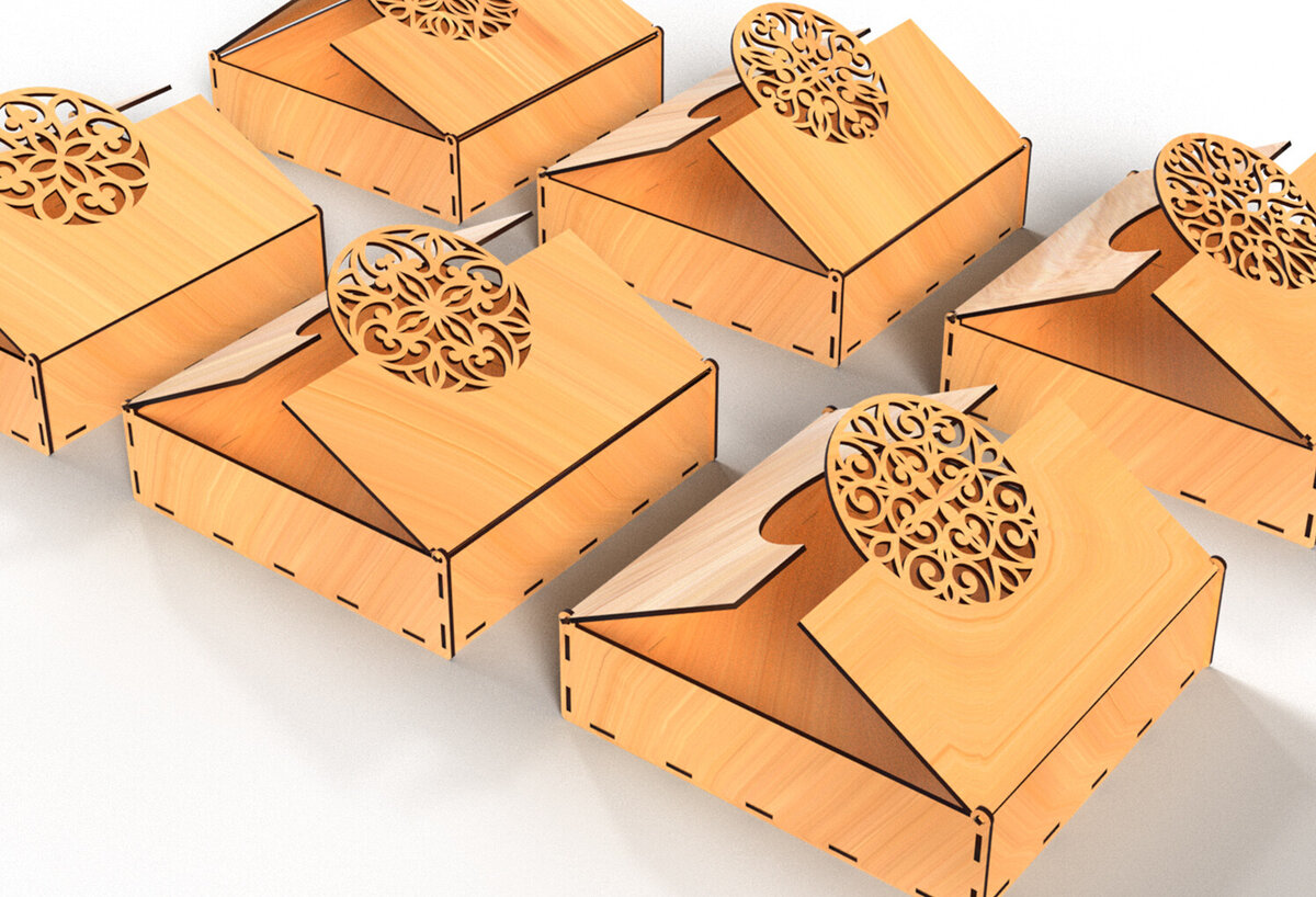 Σετ των 2 Intra απο ξύλο plywood 3mm-4mm πάχος – Στολίδια Ξύλινο κουτί δώρου 04 Δίασταση  20x20 cm INTRAFABR-80168149