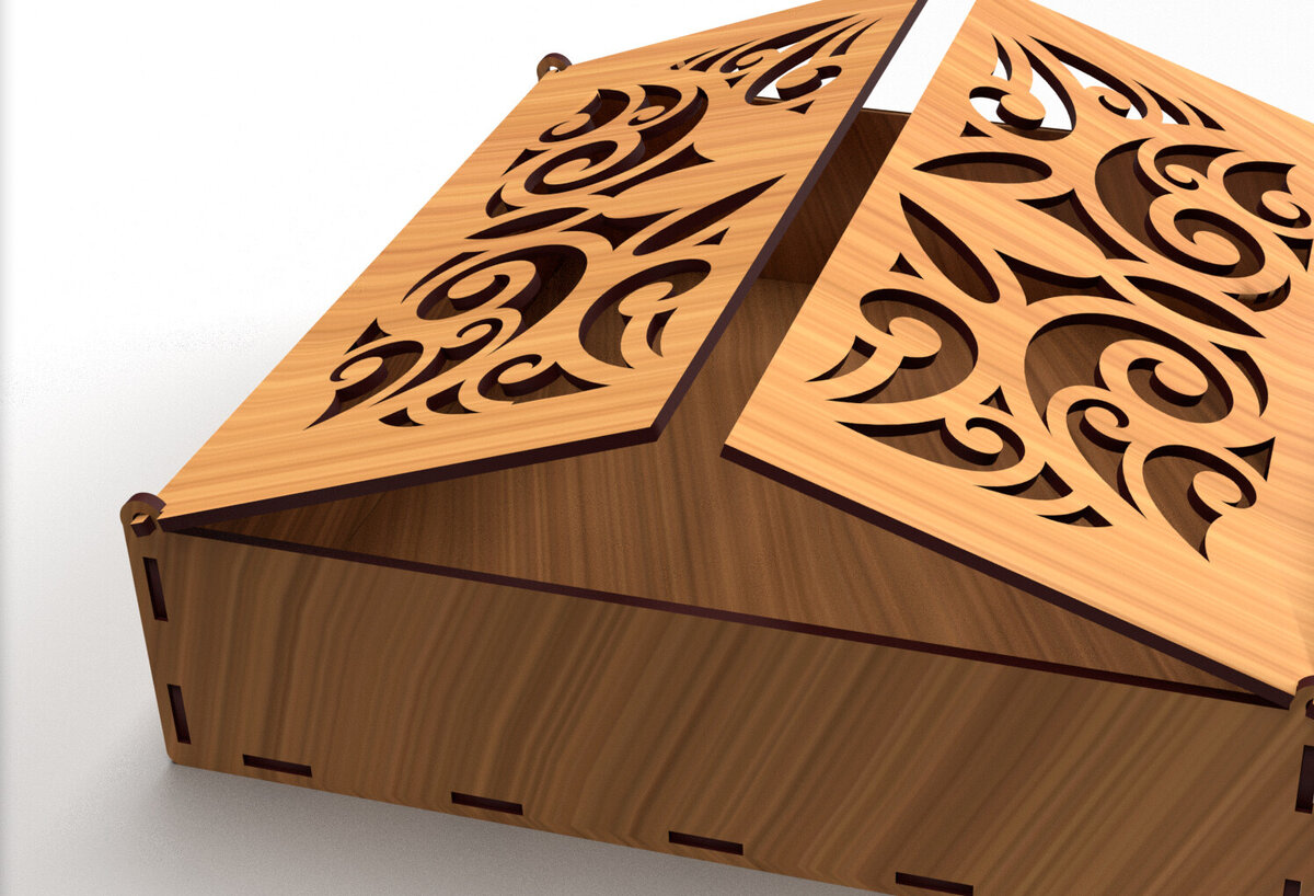 Σετ των 2 Intra απο ξύλο plywood 3mm-4mm πάχος – Στολίδια Ξύλινο κουτί δώρου 06 Δίασταση  20x20 cm INTRAFABR-80961174