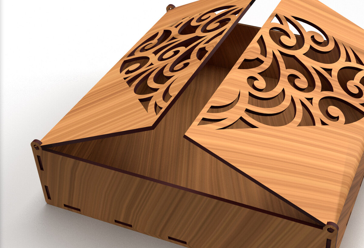 Σετ των 2 Intra απο ξύλο plywood 3mm-4mm πάχος – Στολίδια Ξύλινο κουτί δώρου 07 Δίασταση  20x20 cm INTRAFABR-80967841