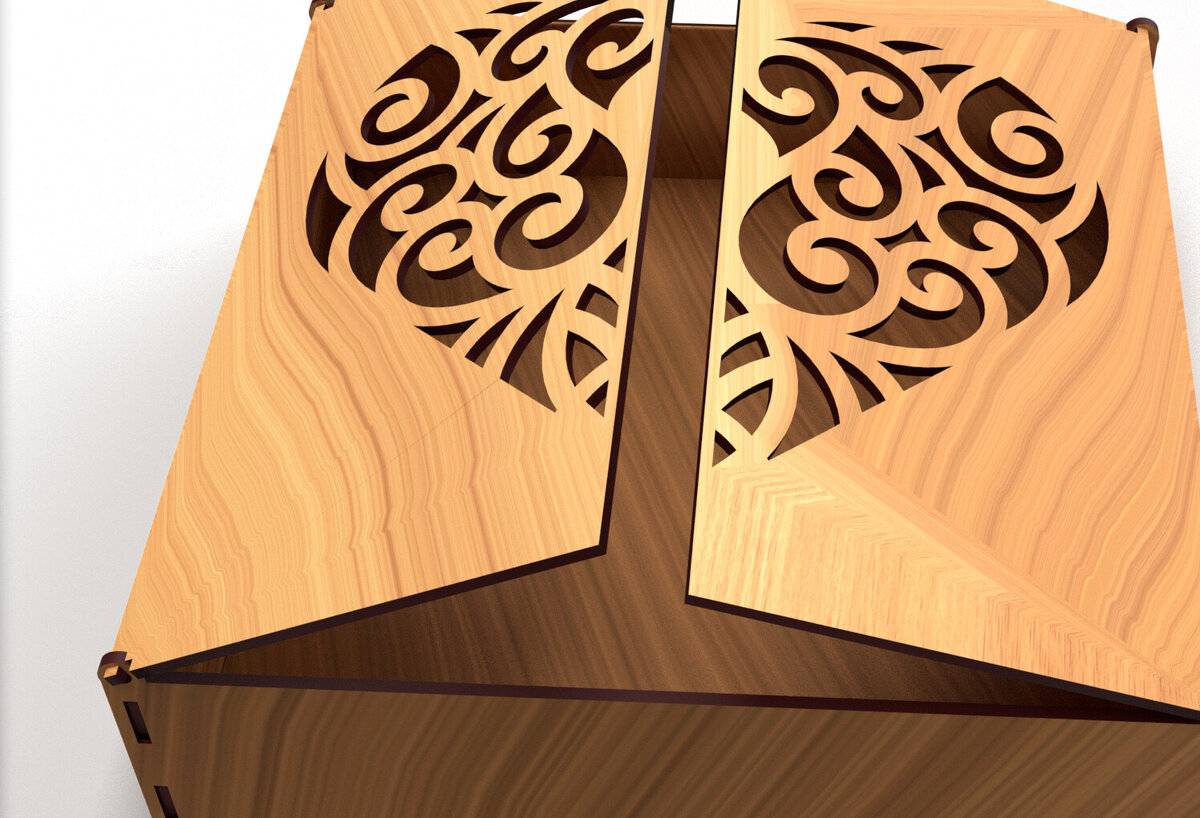 Σετ των 2 Intra απο ξύλο plywood 3mm-4mm πάχος – Στολίδια Ξύλινο κουτί δώρου 09 Δίασταση  20x20 cm INTRAFABR-80968536