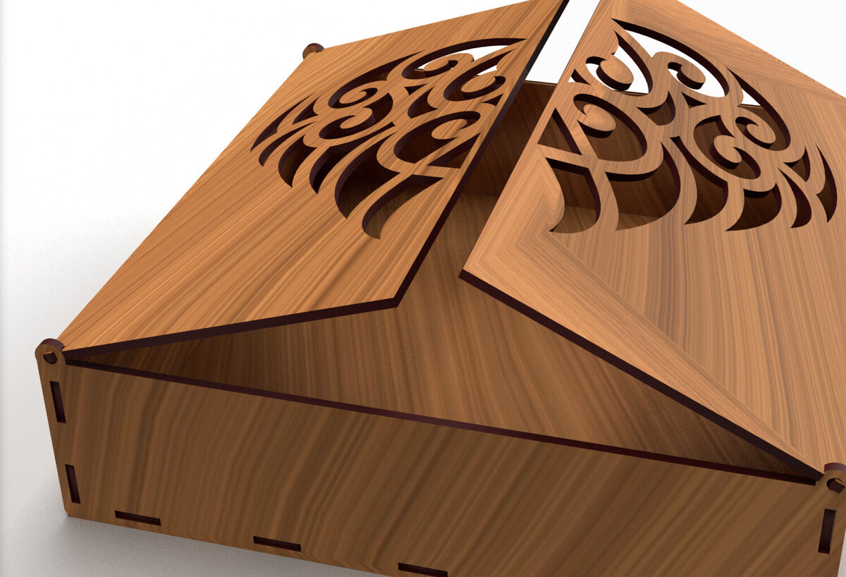 Σετ των 2 Intra απο ξύλο plywood 3mm-4mm πάχος – Στολίδια Ξύλινο κουτί δώρου 10 Δίασταση  20x20 cm INTRAFABR-80968513