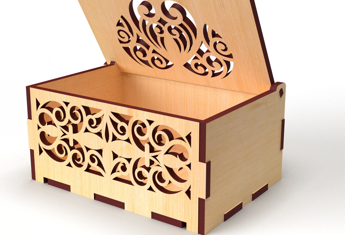 Σετ των 2 Intra απο ξύλο plywood 3mm-4mm πάχος – Στολίδια Ξύλινο κουτί δώρου Δίασταση  20x20 cm INTRAFABR-82231580