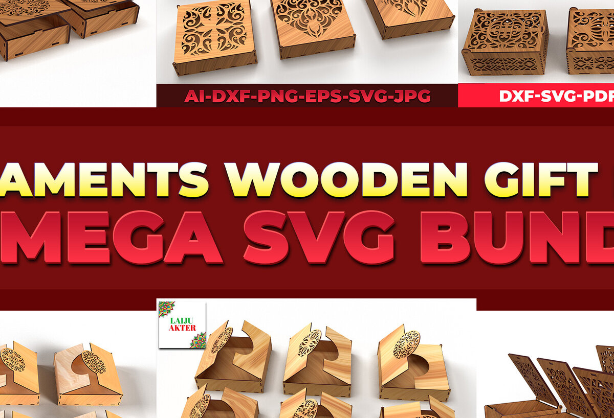 Σετ των 2 Intra απο ξύλο plywood 3mm-4mm πάχος – Στολίδια Ξύλινο Κουτί Δώρου Mega Πακέτα Δίασταση  20x20 cm INTRAFABR-81441884