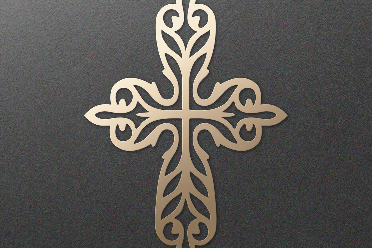 Σετ των 2 Intra απο ξύλο plywood 3mm-4mm πάχος – Περίτεχνος Faith Cross. Ιησούς Σταυρός Δίασταση  20x20 cm INTRAFABR-115243729