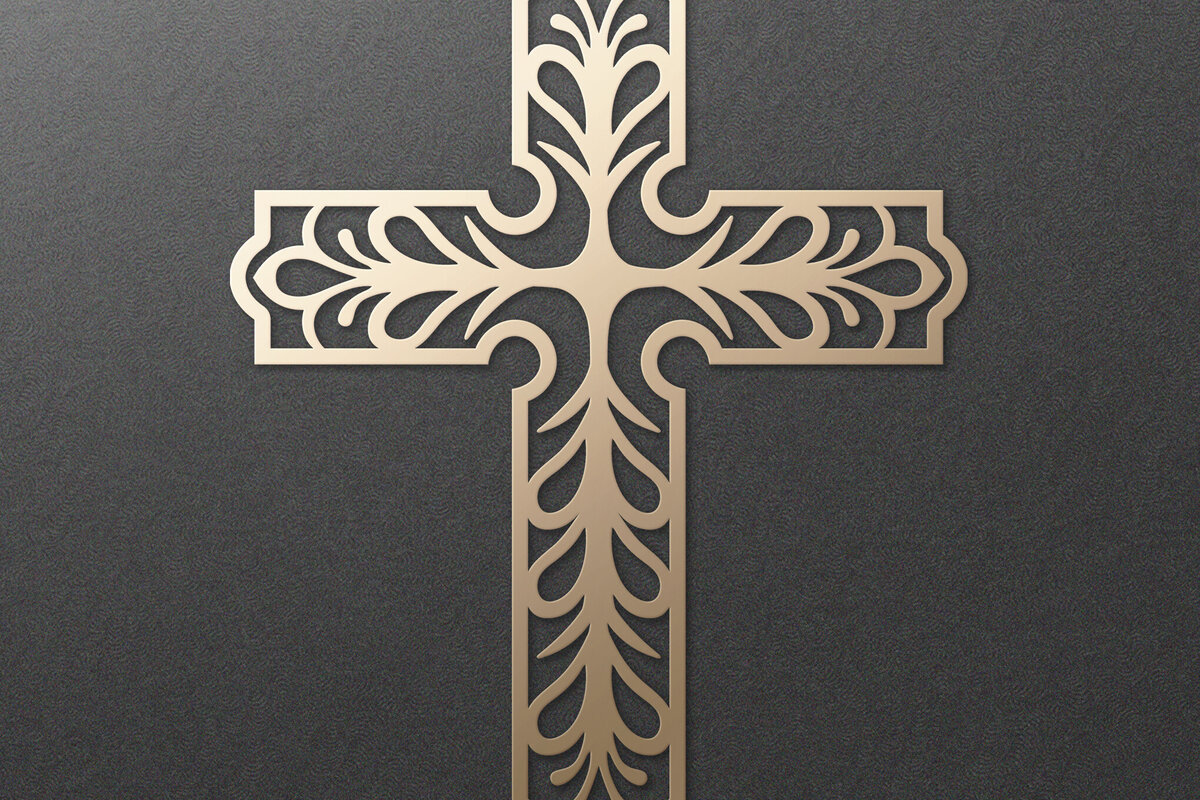 Σετ των 2 Intra απο ξύλο plywood 3mm-4mm πάχος – Περίτεχνος Faith Cross. Ιησούς Σταυρός Δίασταση  20x20 cm INTRAFABR-115243700