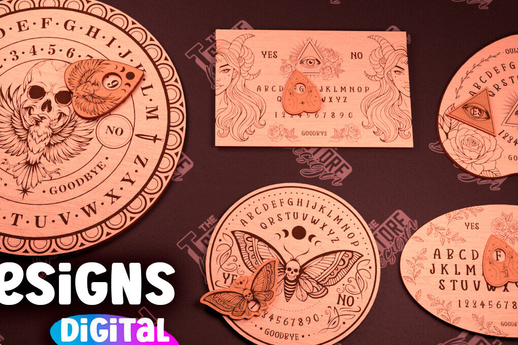 Σετ των 2 Intra απο ξύλο plywood 3mm-4mm πάχος – Πακέτο κοπής με λέιζερ σανίδα Ouija | Μυστηριώδης Δίασταση  20x20 cm INTRAFABR-102595860