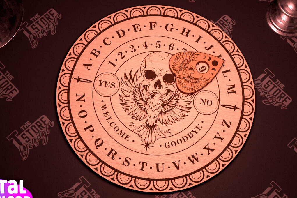 Σετ των 2 Intra απο ξύλο plywood 3mm-4mm πάχος – Ouija Board | Spirit Board | Απόκρυφο |CNC Δίασταση  20x20 cm INTRAFABR-102595530