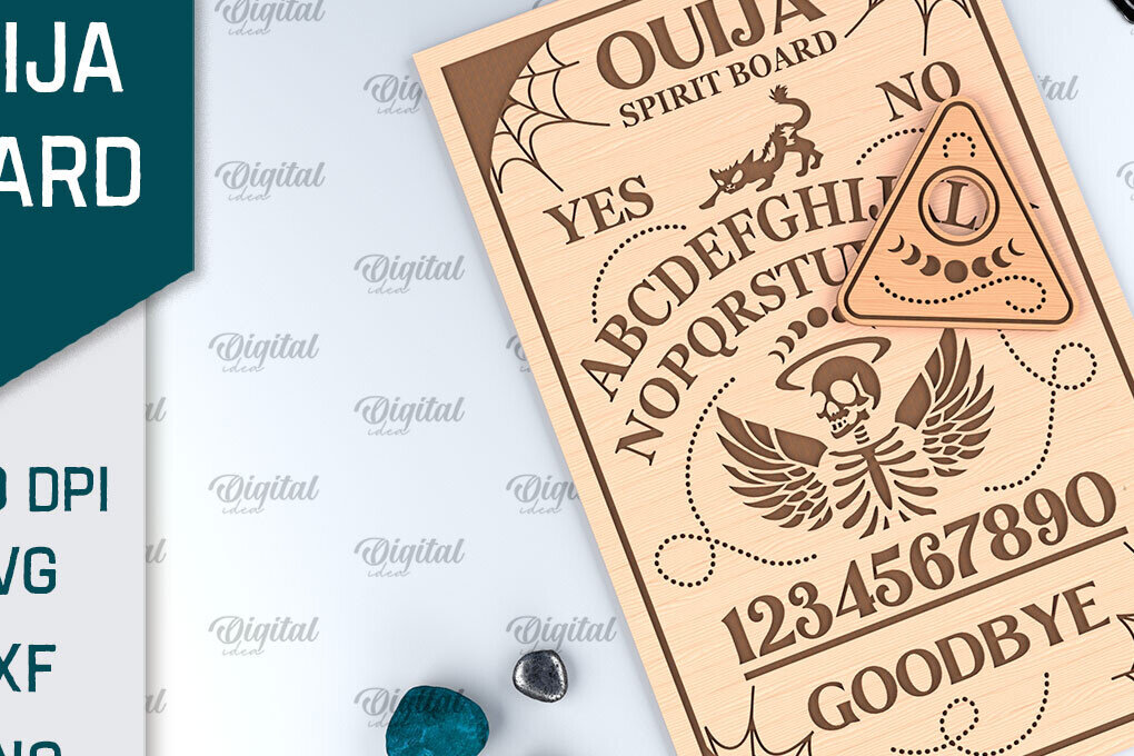 Σετ των 2 Intra απο ξύλο plywood 3mm-4mm πάχος –  κοπής με λέιζερ πινακίδα Ouija Spirit Board Δίασταση  20x20 cm INTRAFABR-99933726