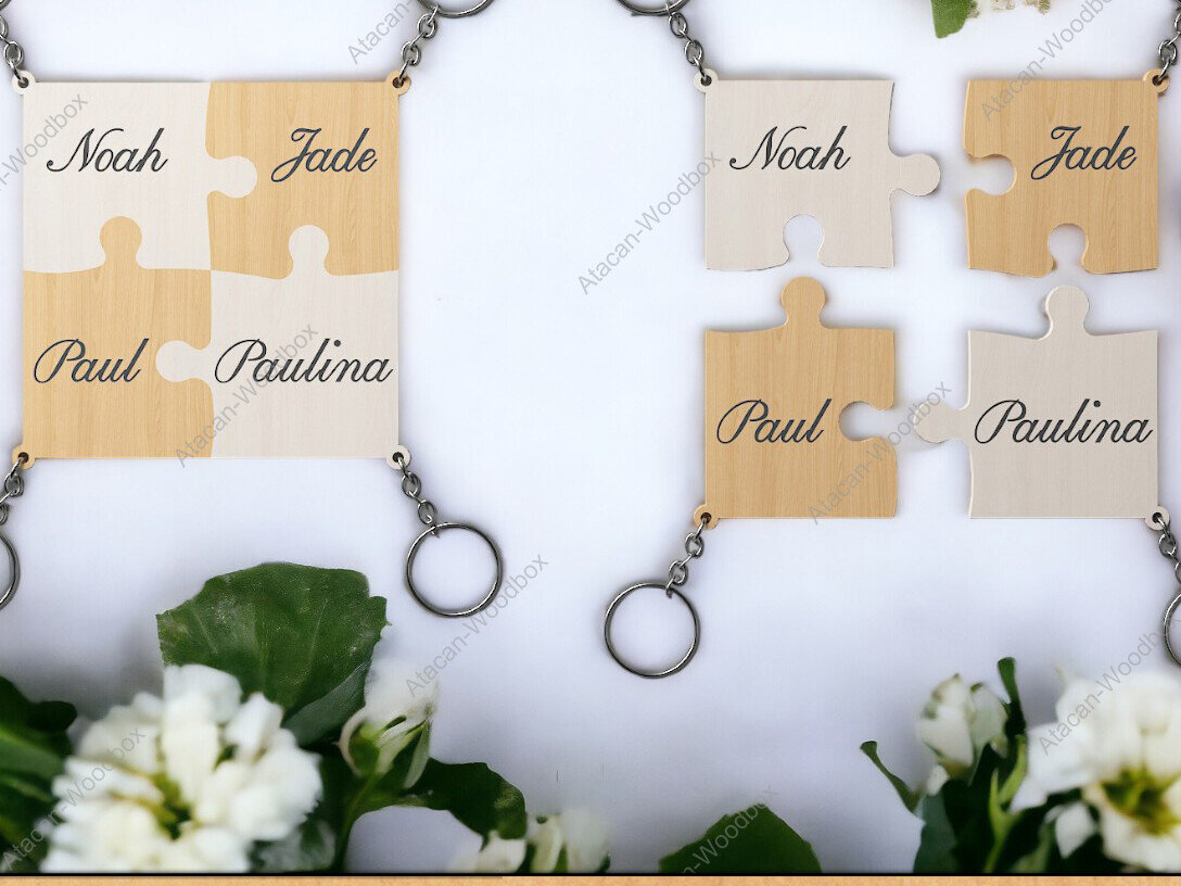 Σετ των 3 Intra απο ξύλο plywood 3mm-4mm πάχος – Τα αρχεία κοπής με μπρελόκ για το Family Puzzle Δίασταση  5x5 cm INTRAFABR-92300447