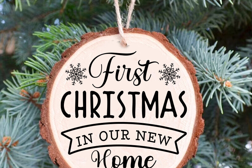 Σετ των 2 Intra απο ξύλο plywood 3mm-4mm πάχος – Το πρώτο μας Χριστουγεννιάτικο Στολίδι Δίασταση  20x20 cm INTRAFABR-78938662