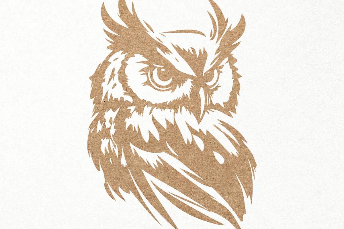 Σετ των 2 Intra απο ξύλο plywood 3mm-4mm πάχος – Πορτραίτο κουκουβάγιας κοπής αρχείων χαρακτικής Δίασταση  20x20 cm INTRAFABR-96245683