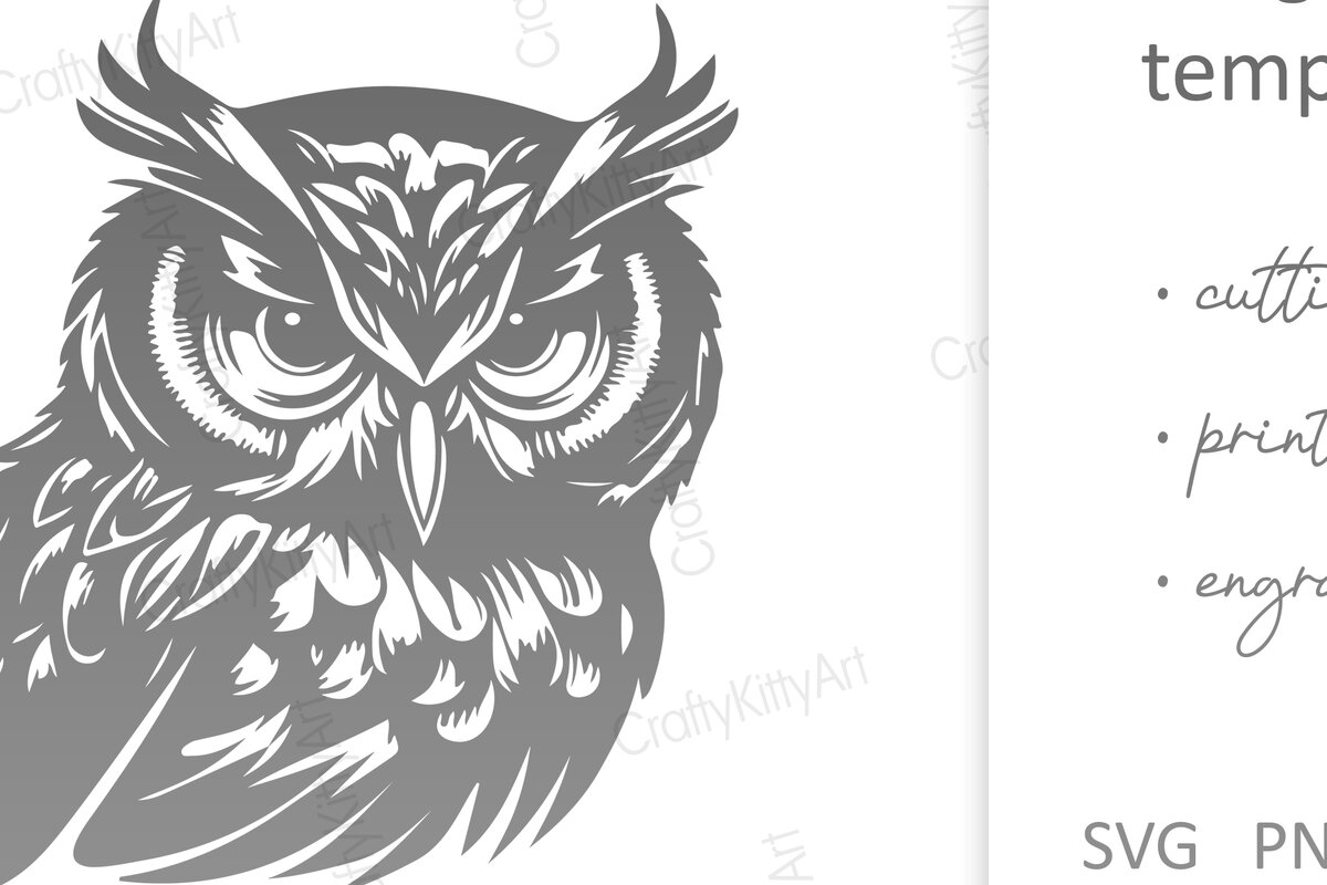 Σετ των 2 Intra απο ξύλο plywood 3mm-4mm πάχος – Αρχεία κοπής με λέιζερ με πορτραίτο κουκουβάγιας Δίασταση  20x20 cm INTRAFABR-96245267