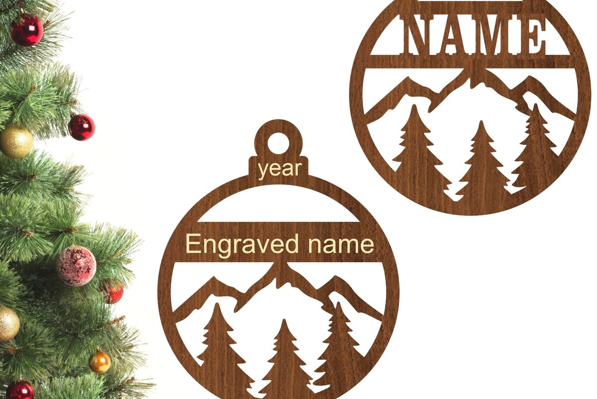 Σετ των 2 Intra απο ξύλο plywood 3mm-4mm πάχος – Χριστουγεννιάτικο στολίδι εξωτερικού χώρου Δίασταση  20x20 cm INTRAFABR-77300650