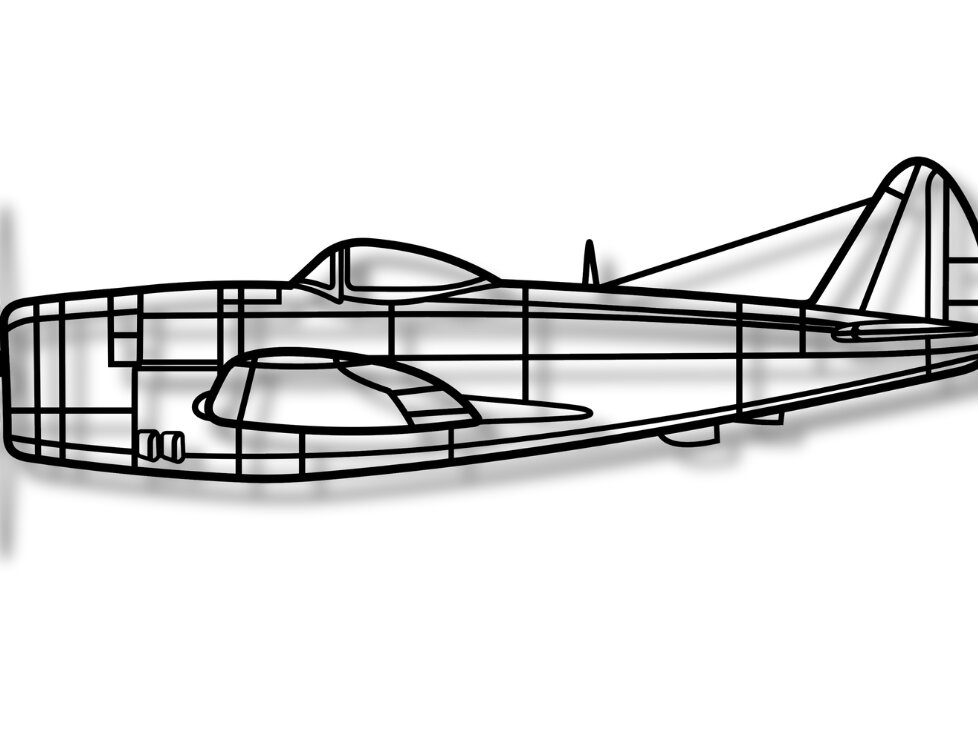 Σετ των 2 Intra απο ξύλο plywood 3mm-4mm πάχος – P-47 Aircraft Vector Model Δίασταση  20x20 cm INTRAFABR-116999745