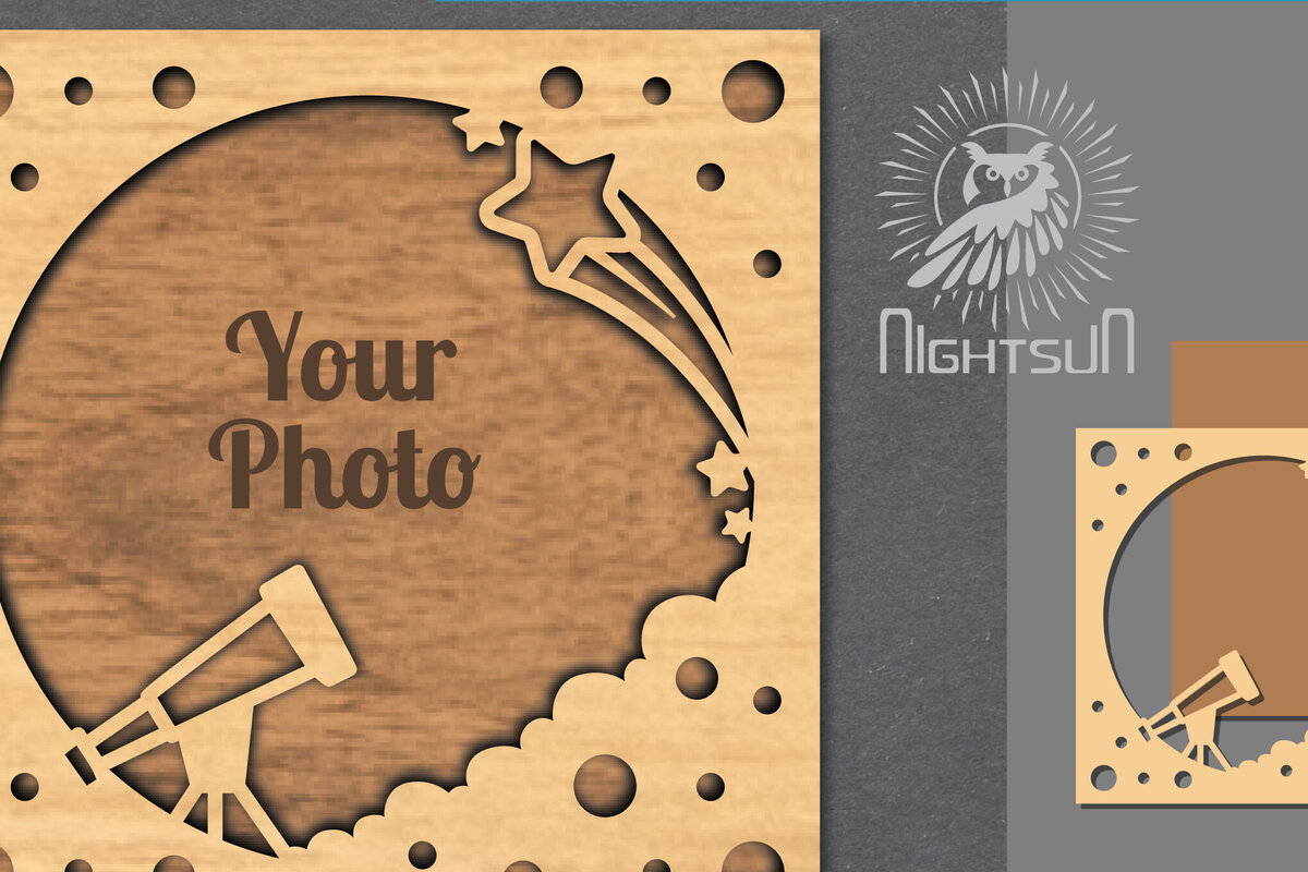 Σετ των 2 Intra απο ξύλο plywood 3mm-4mm πάχος – Κορνίζα φωτογραφιών με του εξωτερικού διαστήματος 8 Δίασταση  20x20 cm INTRAFABR-112991698