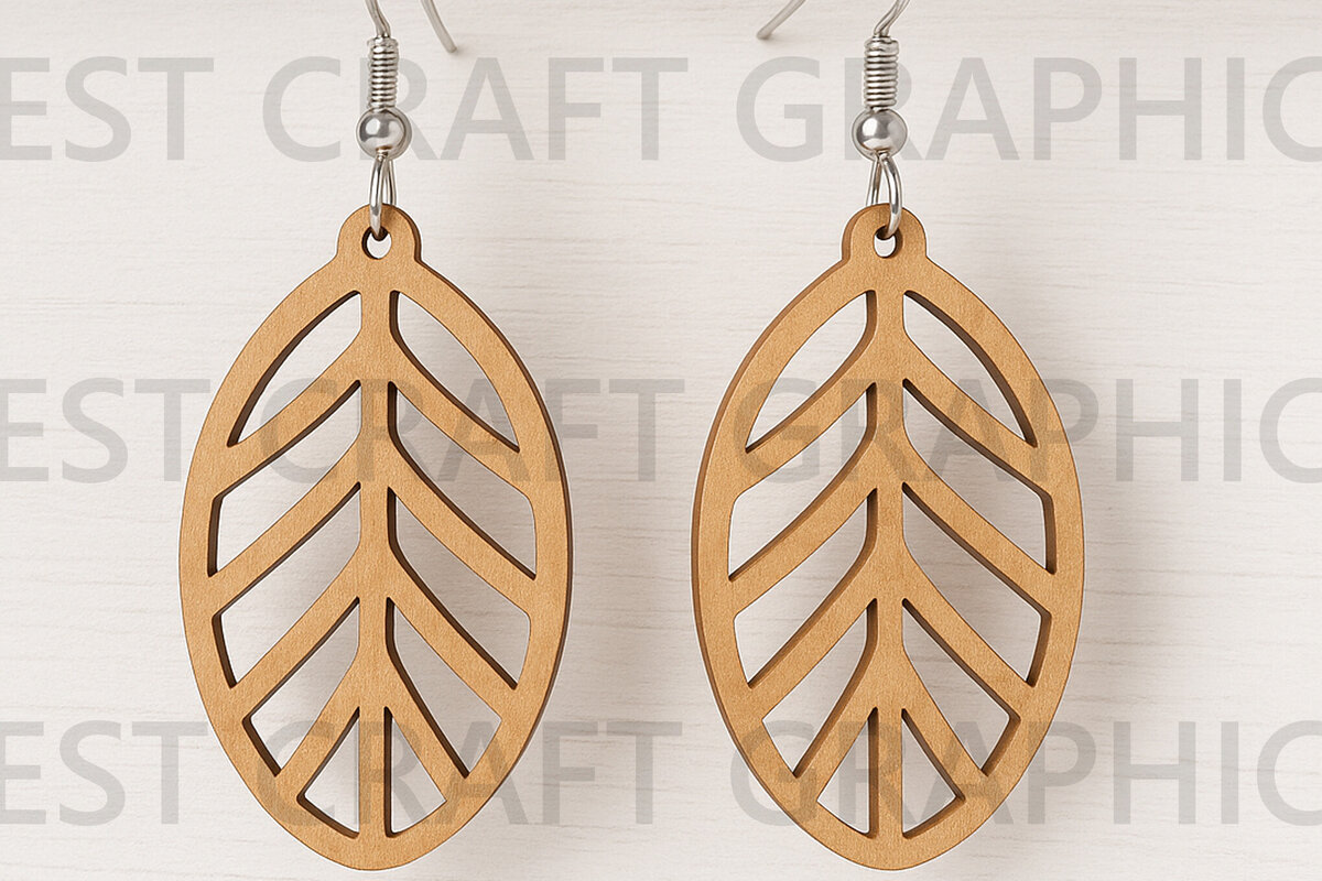 Σετ των 3 Intra απο ξύλο plywood 3mm-4mm πάχος – Σκουλαρίκια σε φύλλα οβάλ κοπής Δίασταση  5x5 cm INTRAFABR-123814131