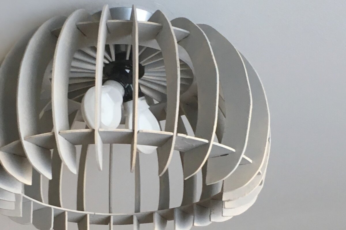 Σετ των 2 Intra απο ξύλο plywood 3mm-4mm πάχος – Οβάλ UFO Αμπαζούρ με λέιζερ Δίασταση  20x20 cm INTRAFABR-36870909