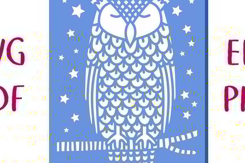 Σετ των 2 Intra απο ξύλο plywood 3mm-4mm πάχος – Αρχείο αποκοπής κάρτας κουκουβάγιας Δίασταση  20x20 cm INTRAFABR-39986272