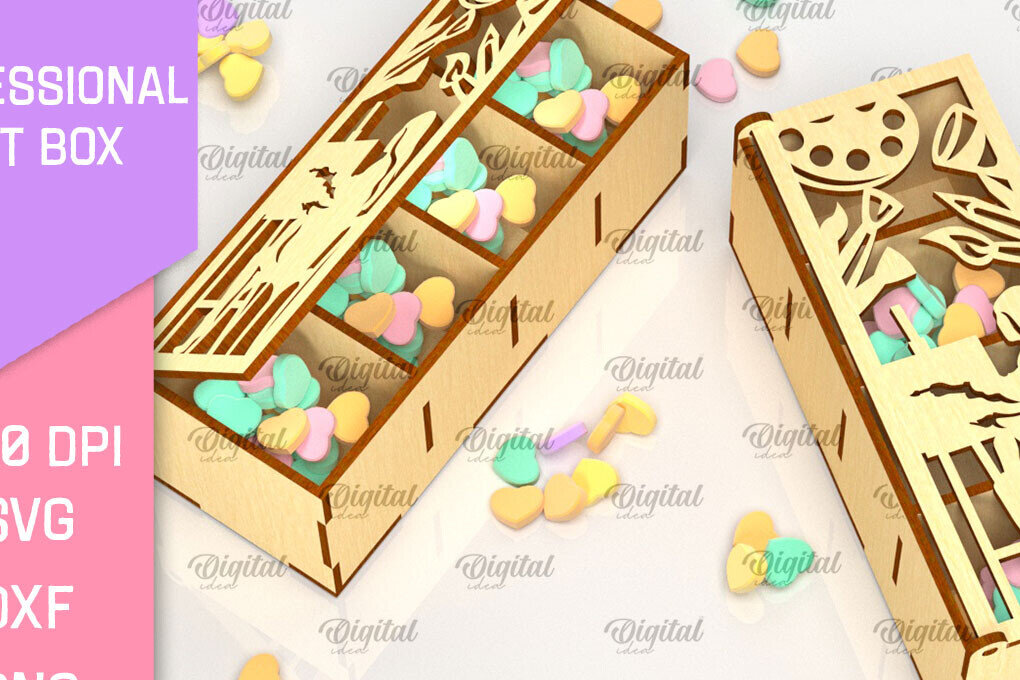 Σετ των 2 Intra απο ξύλο plywood 3mm-4mm πάχος – Κουτί δώρου Painter Cut Laser Δίασταση  20x20 cm INTRAFABR-98268691