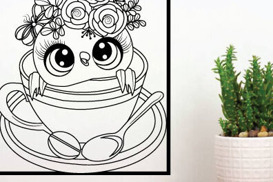 Σετ των 2 Intra απο ξύλο plywood 3mm-4mm πάχος – Κουκουβάγια Flower Cup Μεταλλικός τοίχος με λέιζερ κοπή Δίασταση  20x20 cm INTRAFABR-66807447