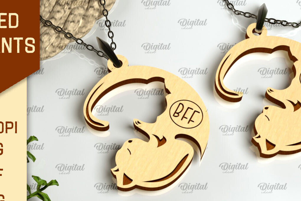 Σετ των 2 Intra απο ξύλο plywood 3mm-4mm πάχος – Ζευγάρι κρεμαστό κόψιμο με λέιζερ. Ξύλινο μενταγιόν Δίασταση  20x20 cm INTRAFABR-98654464