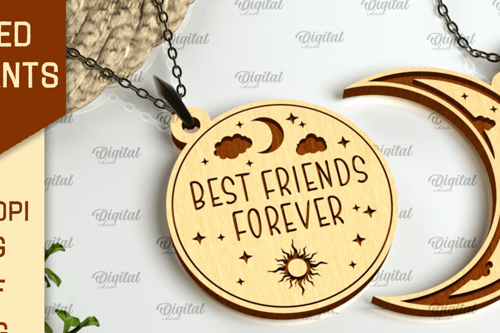 Σετ των 2 Intra απο ξύλο plywood 3mm-4mm πάχος – Ζευγάρι κρεμαστό κόψιμο με λέιζερ. Ξύλινο μενταγιόν Δίασταση  20x20 cm INTRAFABR-98654393