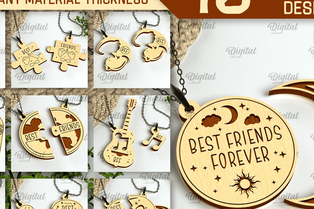 Σετ των 2 Intra απο ξύλο plywood 3mm-4mm πάχος – Πακέτο κοπής με λέιζερ με ζευγαρωμένα μενταγιόν Δίασταση  20x20 cm INTRAFABR-98704418